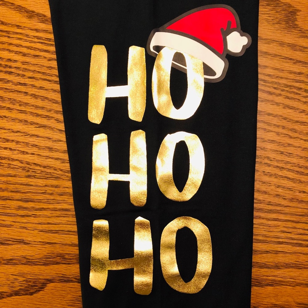 Lularoe Gold Santa Hat legging